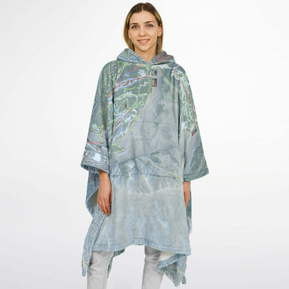 Beaver Creek, Colorado Ski Resort Map Flannel Blanket Poncho