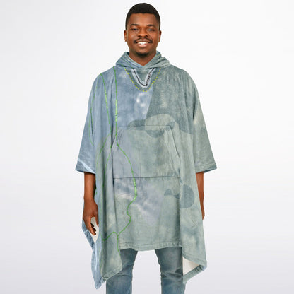 Proctor, New Hampshire Ski Resort Map Flannel Blanket Poncho