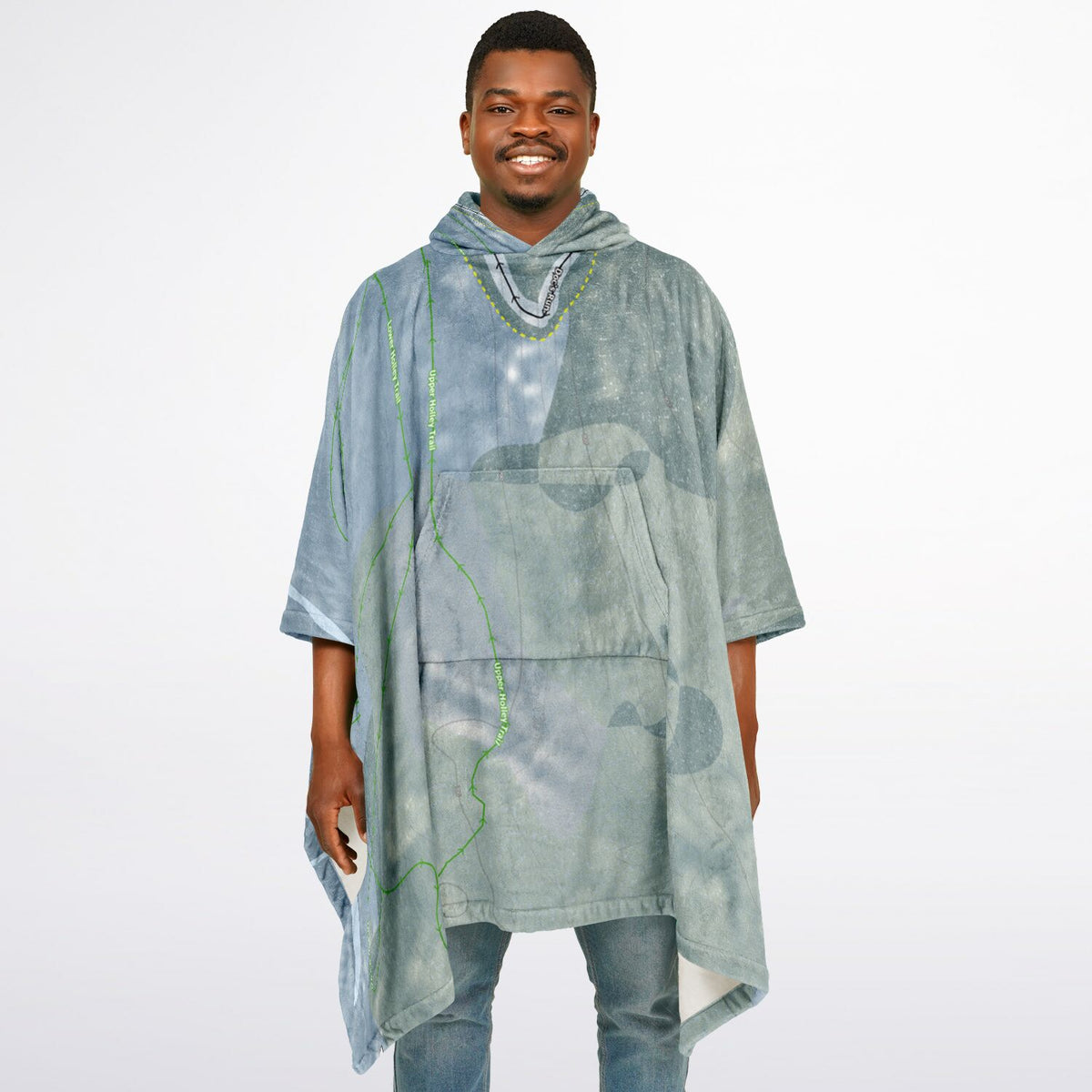 Proctor, New Hampshire Ski Resort Map Flannel Blanket Poncho