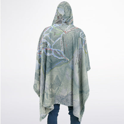 Mount Sunapee, New Hampshire Ski Resort Map Flannel Blanket Poncho