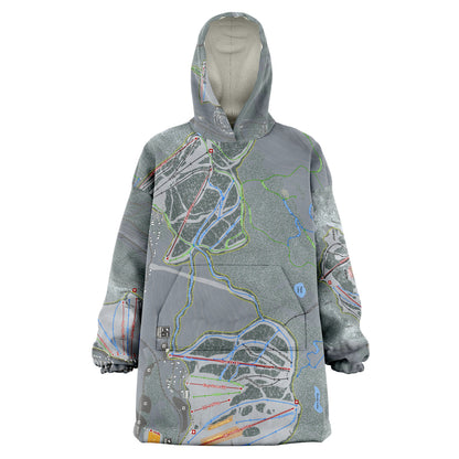 Summit At Snoqualmie, Washington Ski Trail Map - Snug Hoodie - Powderaddicts