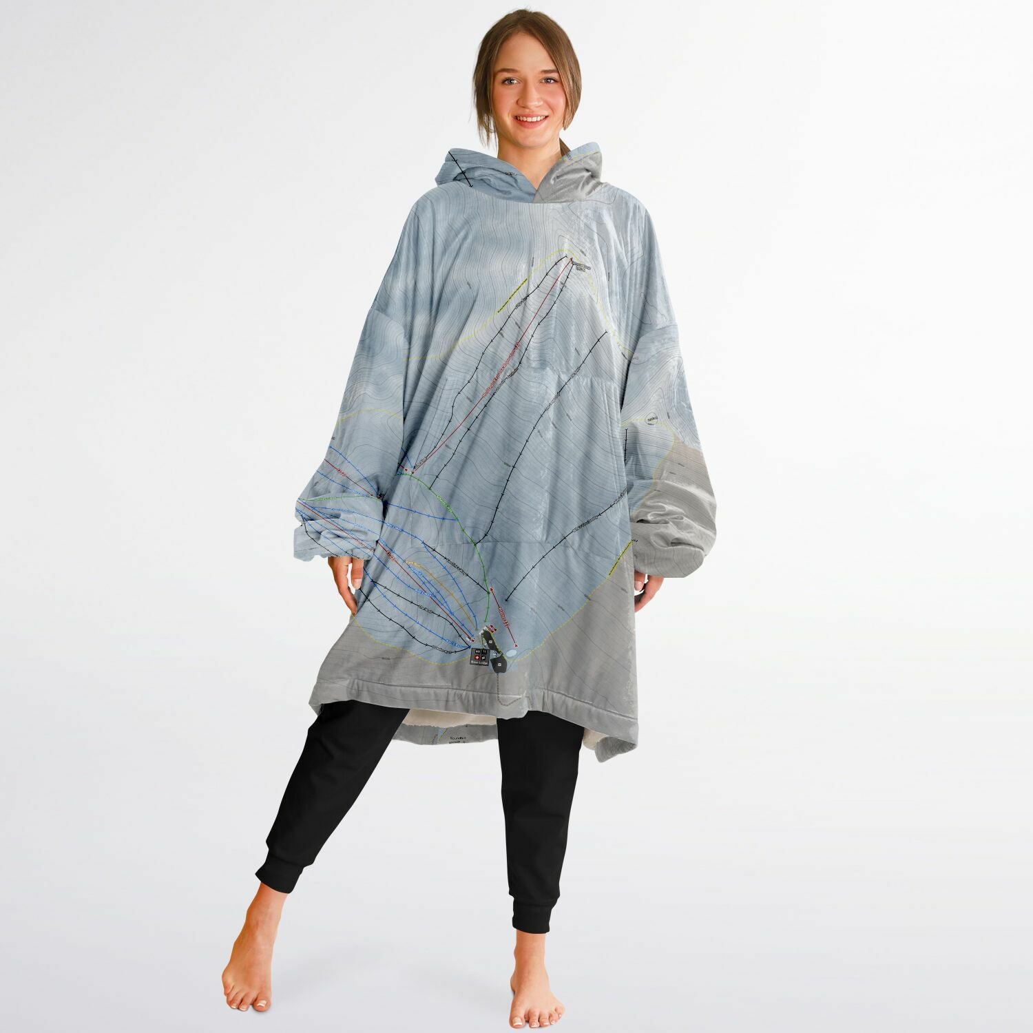 Roundhill, New Zealand Ski Trail Map - Snug Hoodie