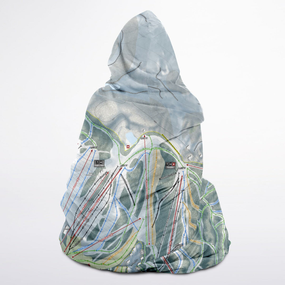 Boyne Mountain, Michigan Ski Trail Map - Youth Hooded Blanket