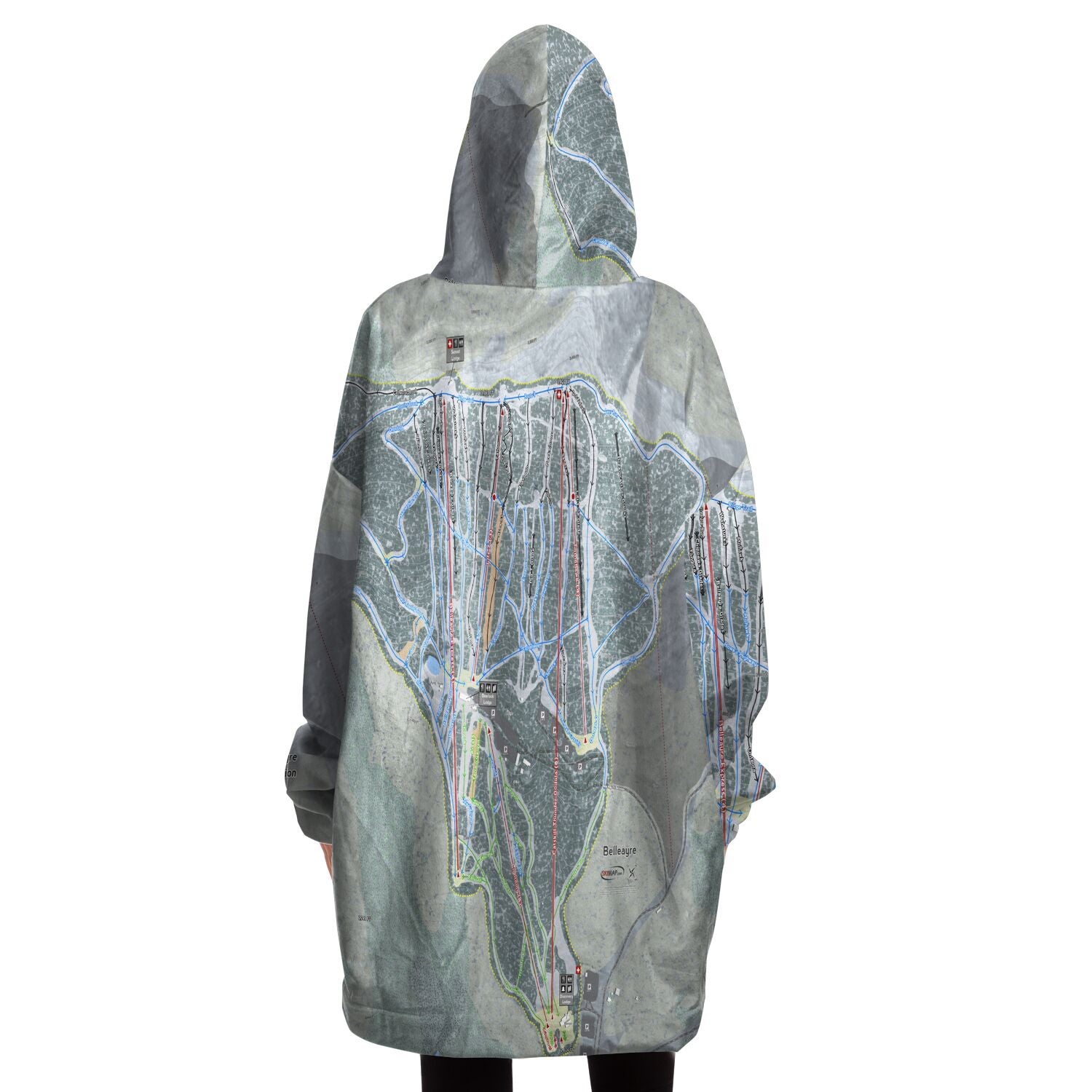 Belleayre Resort, New York Ski Trail Map Snug Hoodie