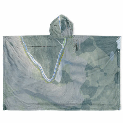 Hickory Ski Center, New York Ski Resort Map Flannel Blanket Poncho