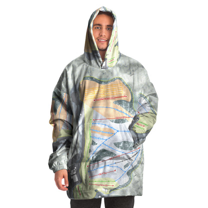 Snow Creek, Missouri Ski Trail Map Snug Hoodie - Powderaddicts