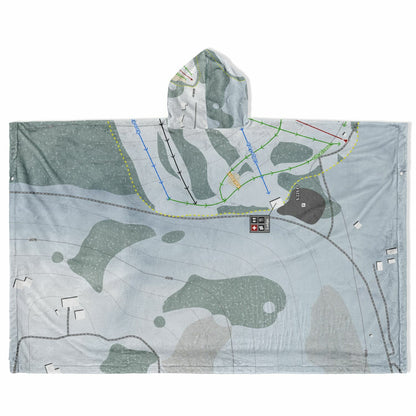Little Ski Hill, Idaho Ski Resort Map Flannel Blanket Poncho