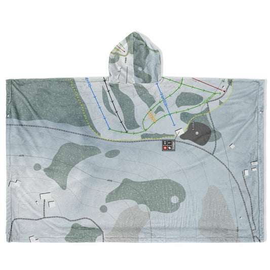 Little Ski Hill, Idaho Ski Resort Map Flannel Blanket Poncho