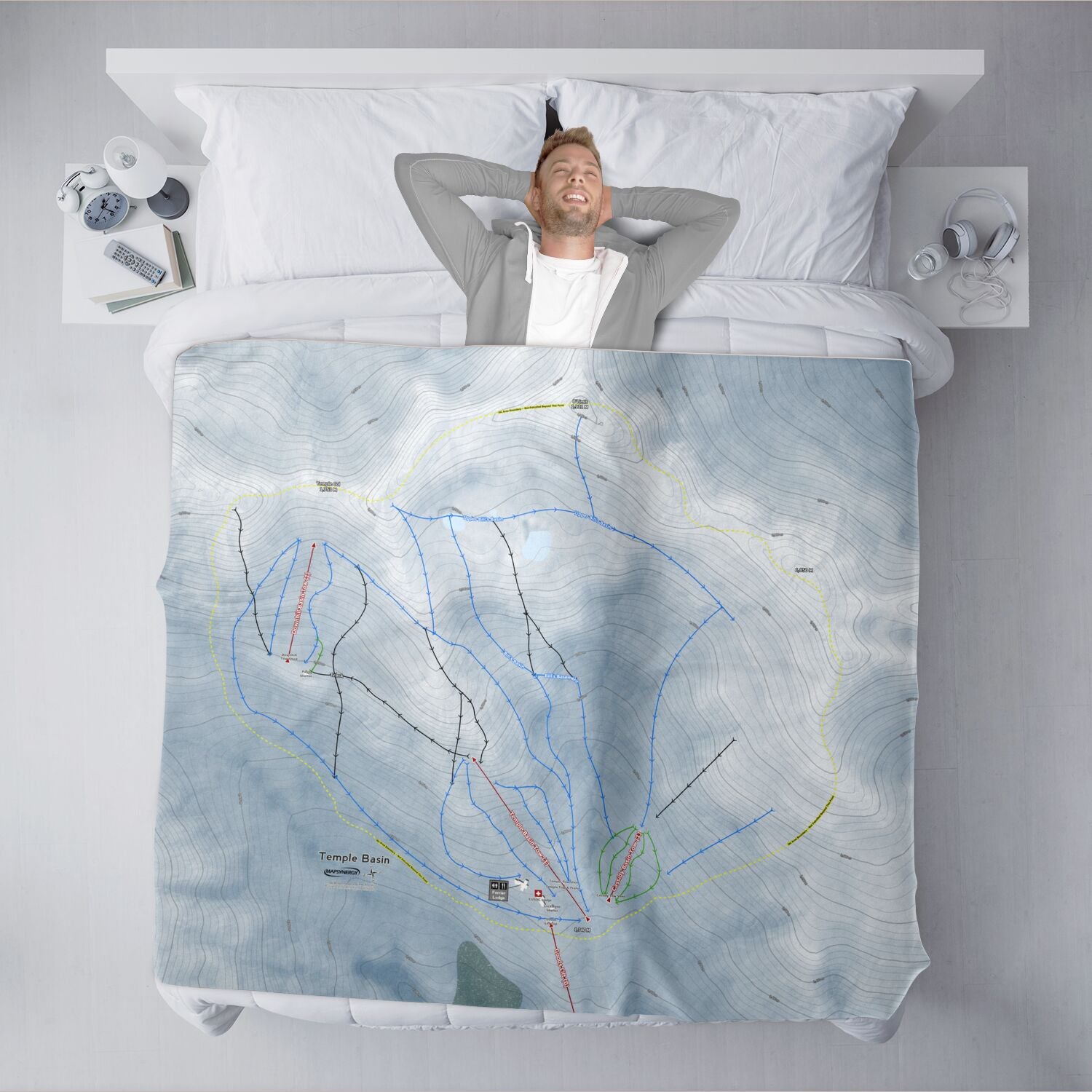 Temple Basin, New Zealand Ski Resort Map XL Blanket