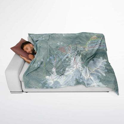 Keystone, Colorado Ski Resort Map Flannel Blanket Poncho