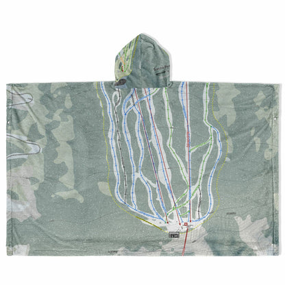 Sandia Peak, New Mexico Ski Resort Map Flannel Blanket Poncho