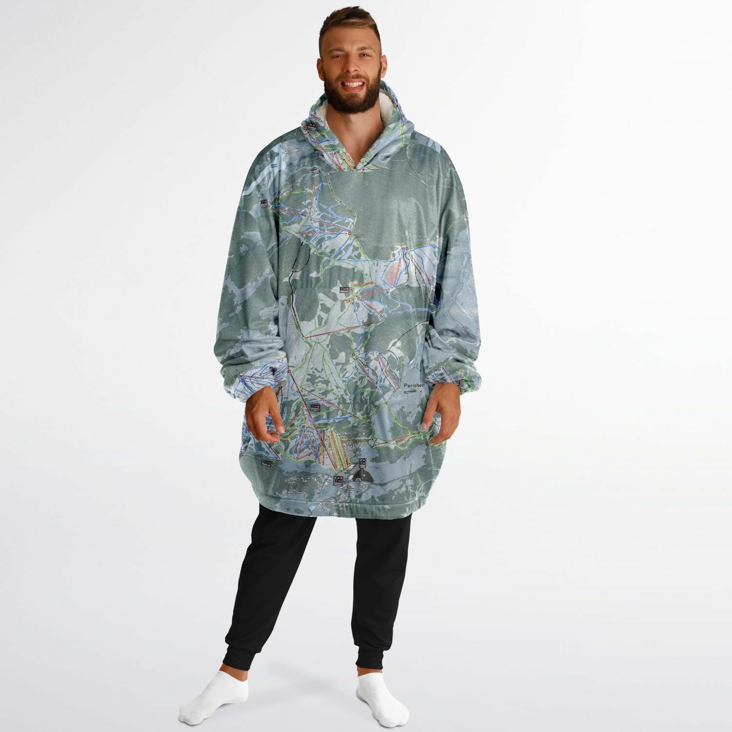 Perisher, Australia Ski Trail Map - Snug Hoodie