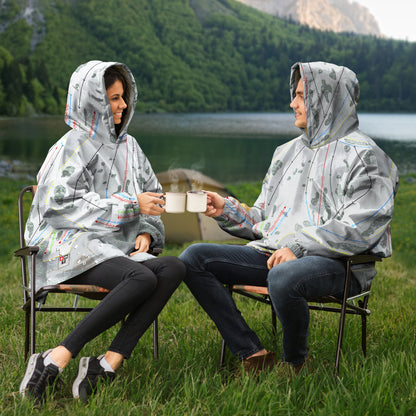 Echo Valley, Washington Ski Trail Map Snug Hoodie - Powderaddicts