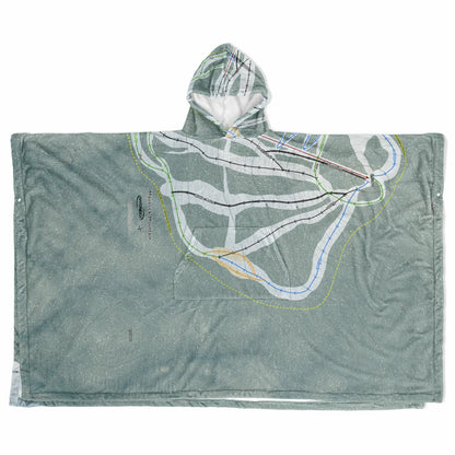 Maverick Mountain, Montana Ski Resort Map Flannel Blanket Poncho