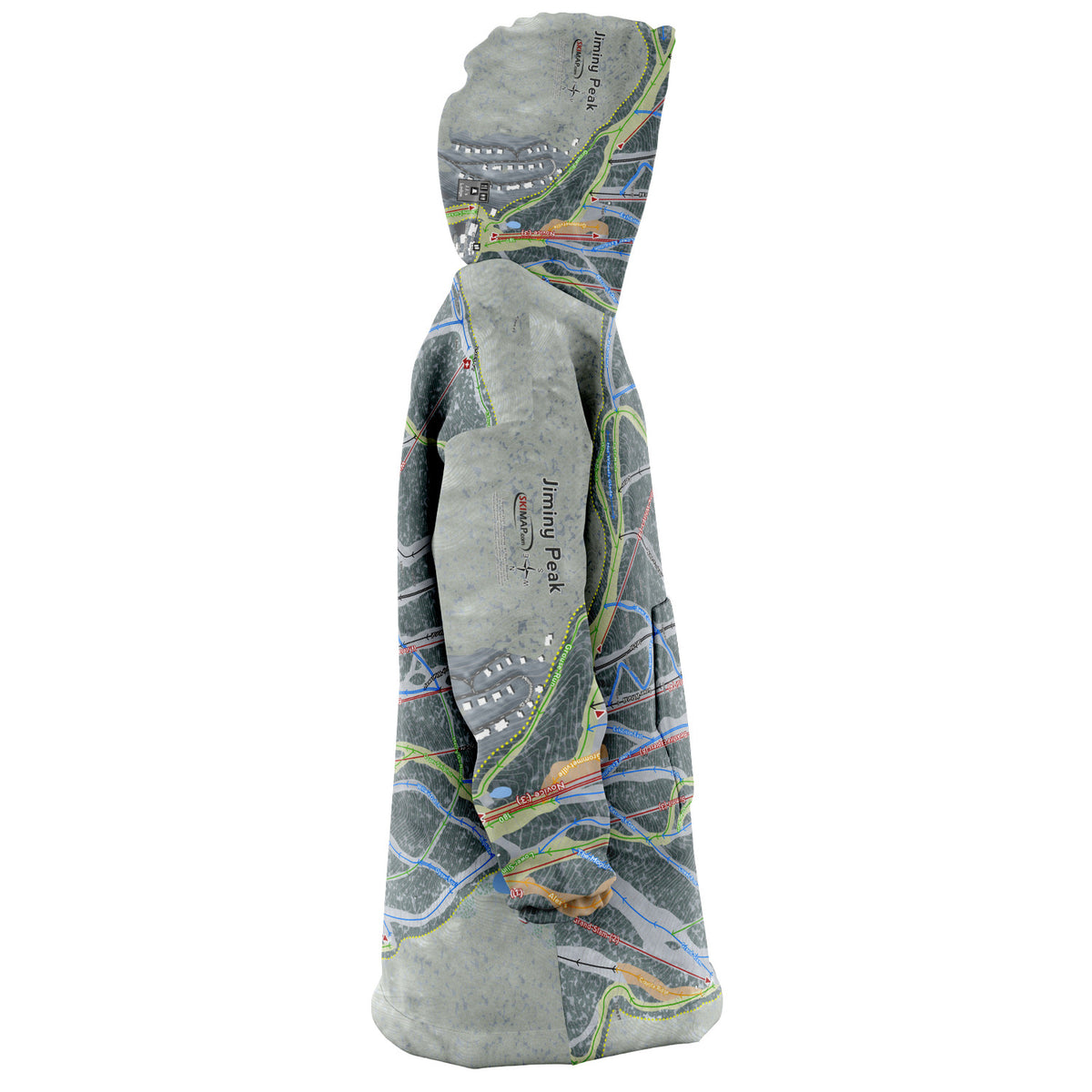 Jiminy Peak, Massachusetts Ski Trail Map Snug Hoodie