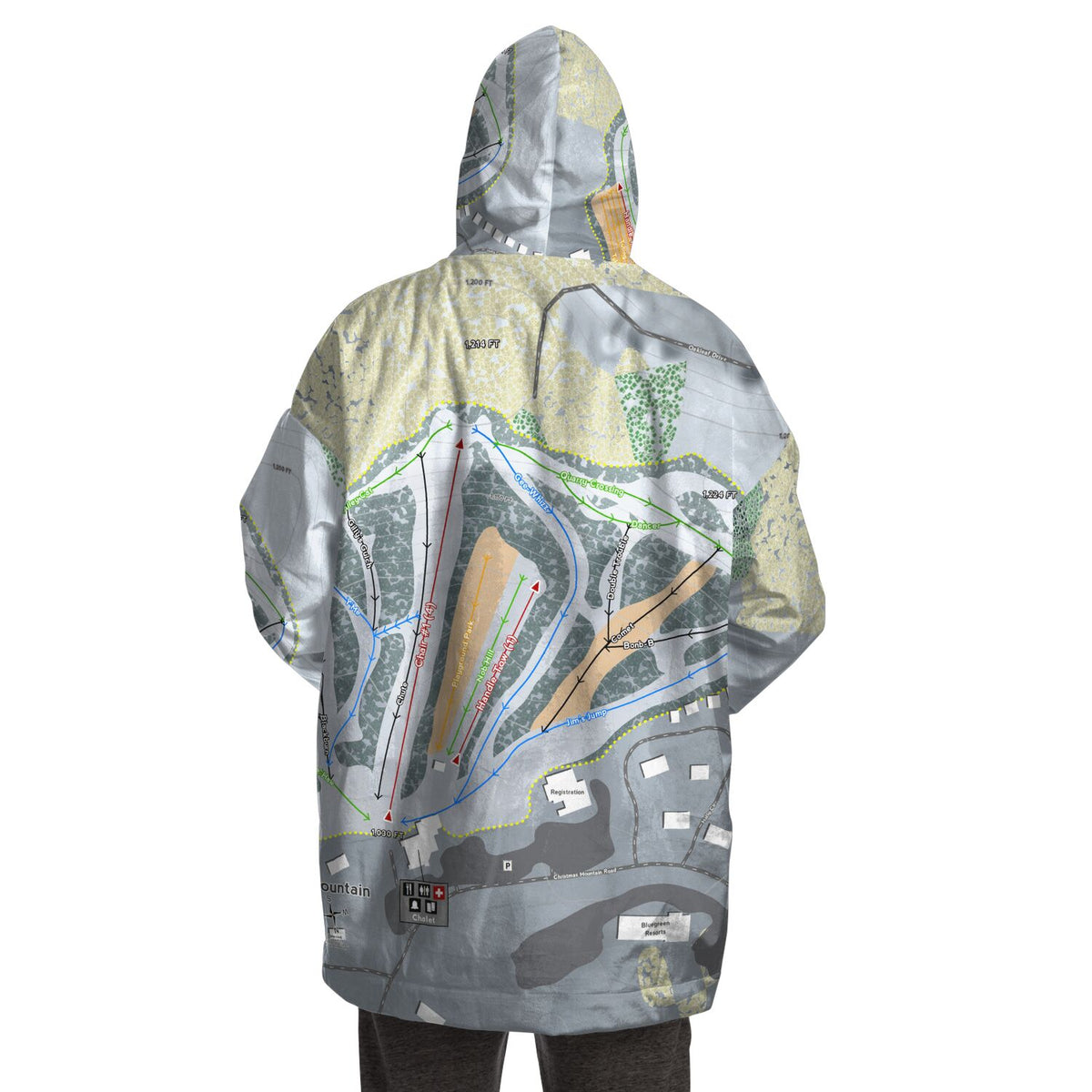 Christmas Mountain, Wisconsin Ski Trail Map - Snug Hoodie