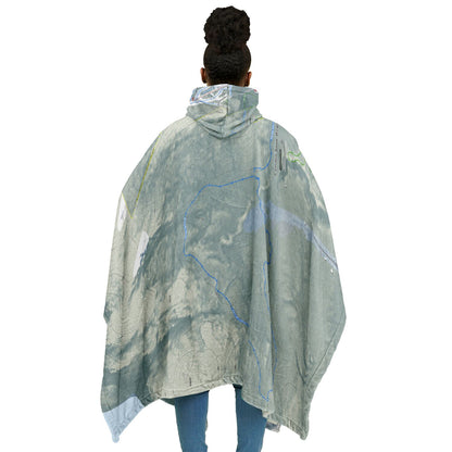Camden Snow Bowl, Maine Ski Resort Map Flannel Blanket Poncho