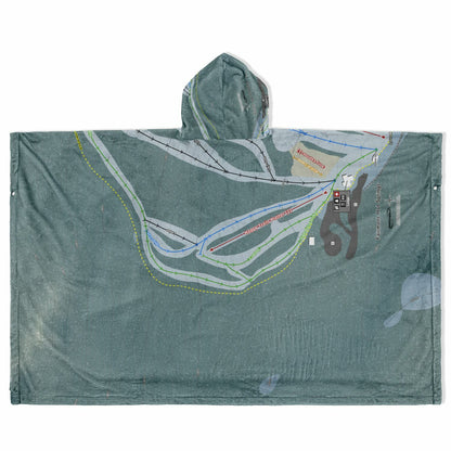 Fairmont Hot Springs, British Columbia Ski Resort Map Flannel Blanket Poncho