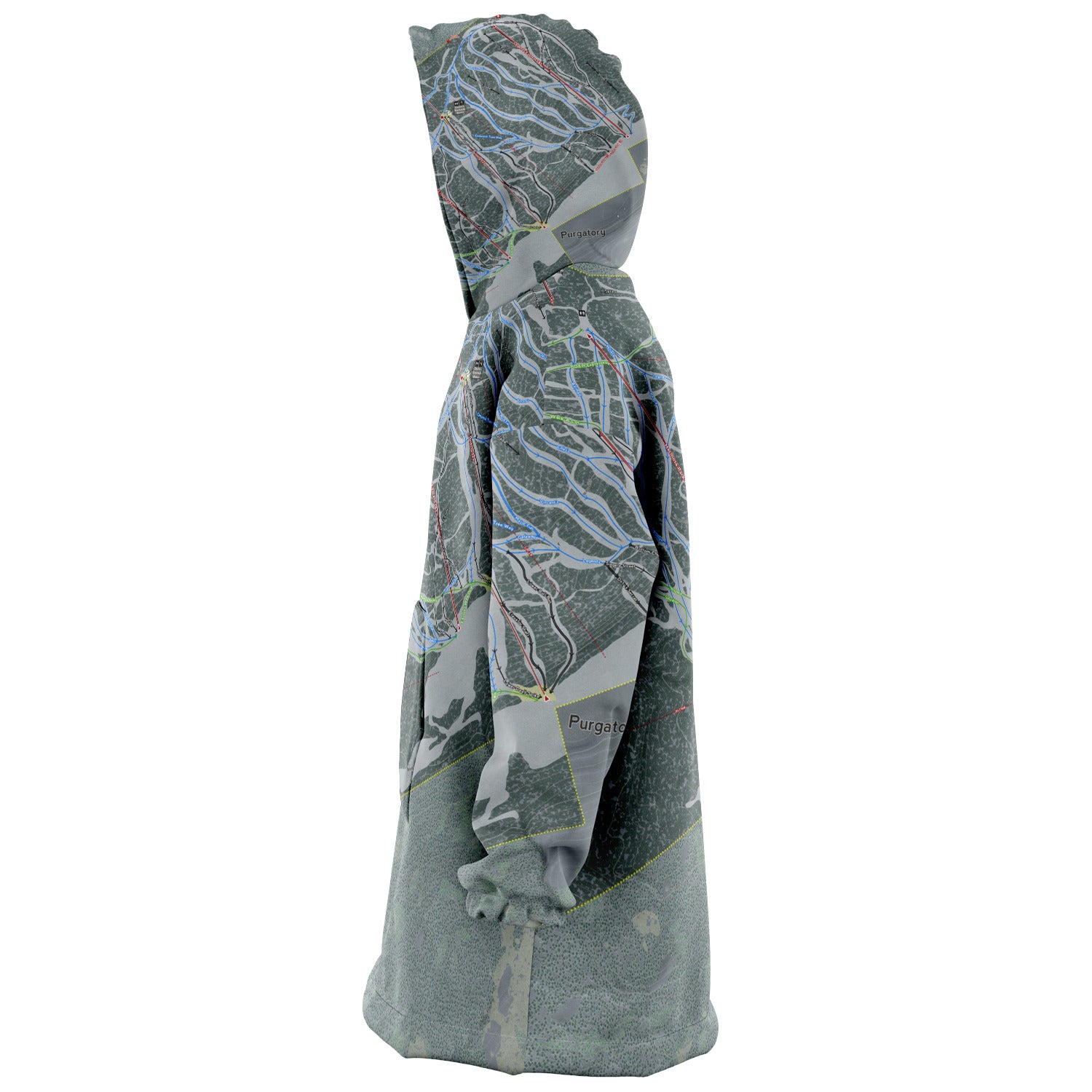 Purgatory, Colorado Ski Trail Map - Snug Hoodie - Powderaddicts