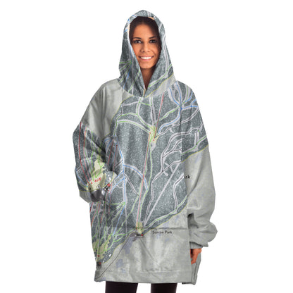 Sunrise Park, Arizona Ski Trail Map Snug Hoodie - Powderaddicts