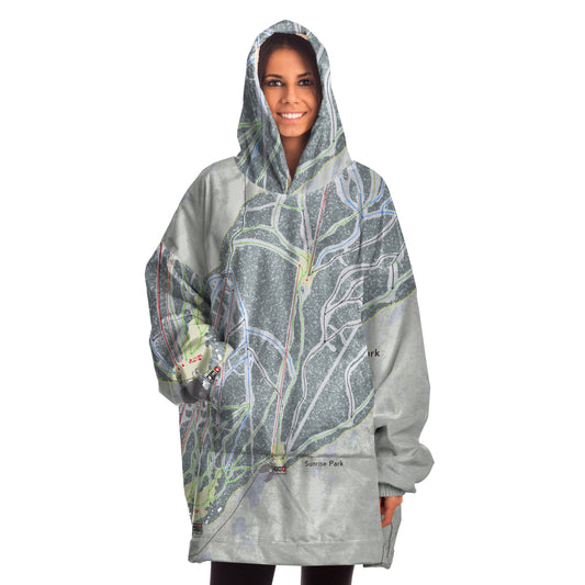 Sunrise Park, Arizona Ski Trail Map Snug Hoodie - Powderaddicts