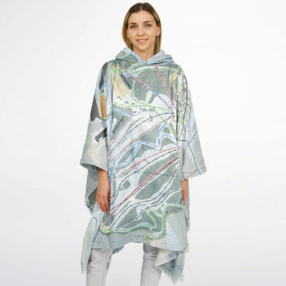 Seven Springs, Pennsylvania Ski Resort Map Flannel Blanket Poncho