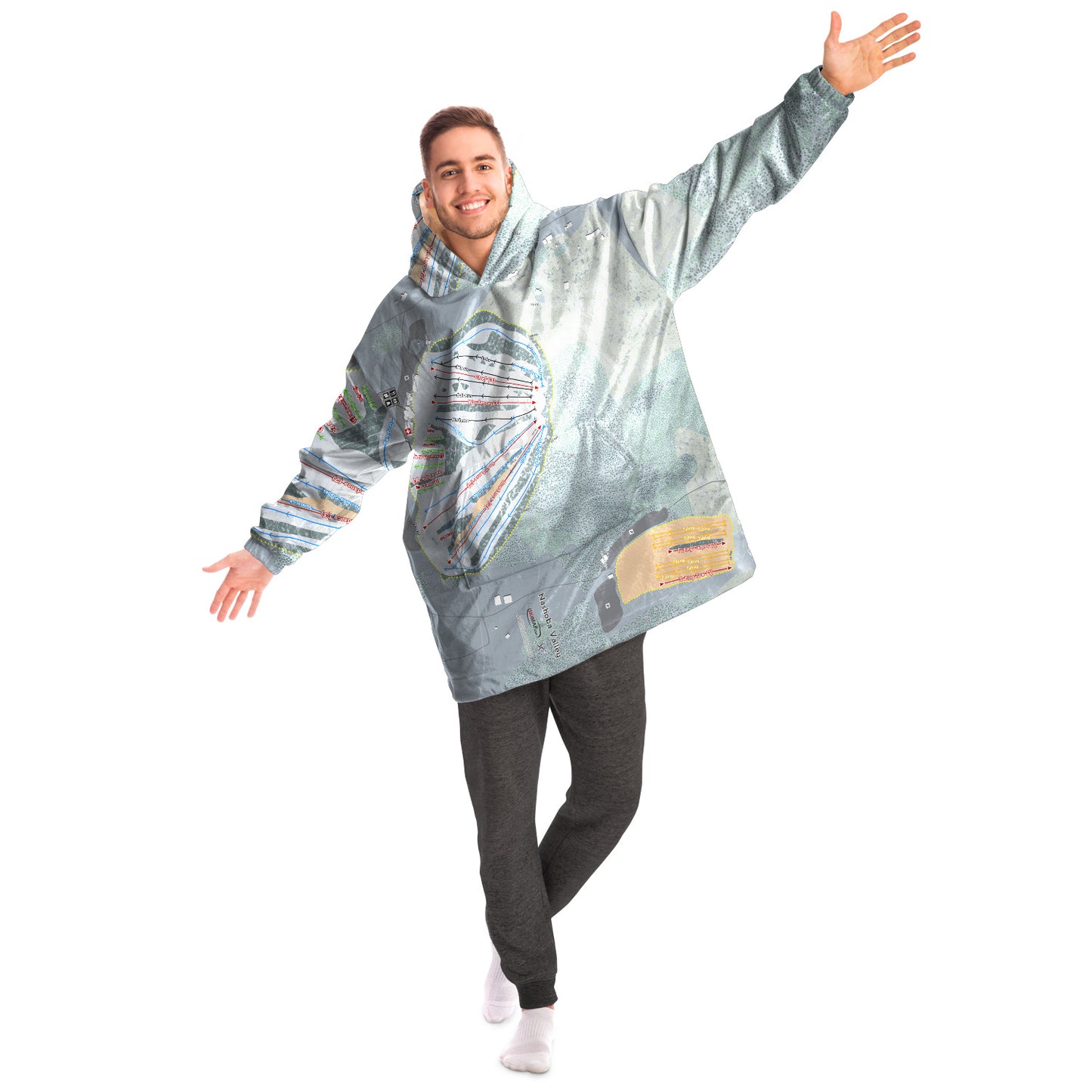 Nashoba Valley, Massachusetts Ski Trail Map Snug Hoodie