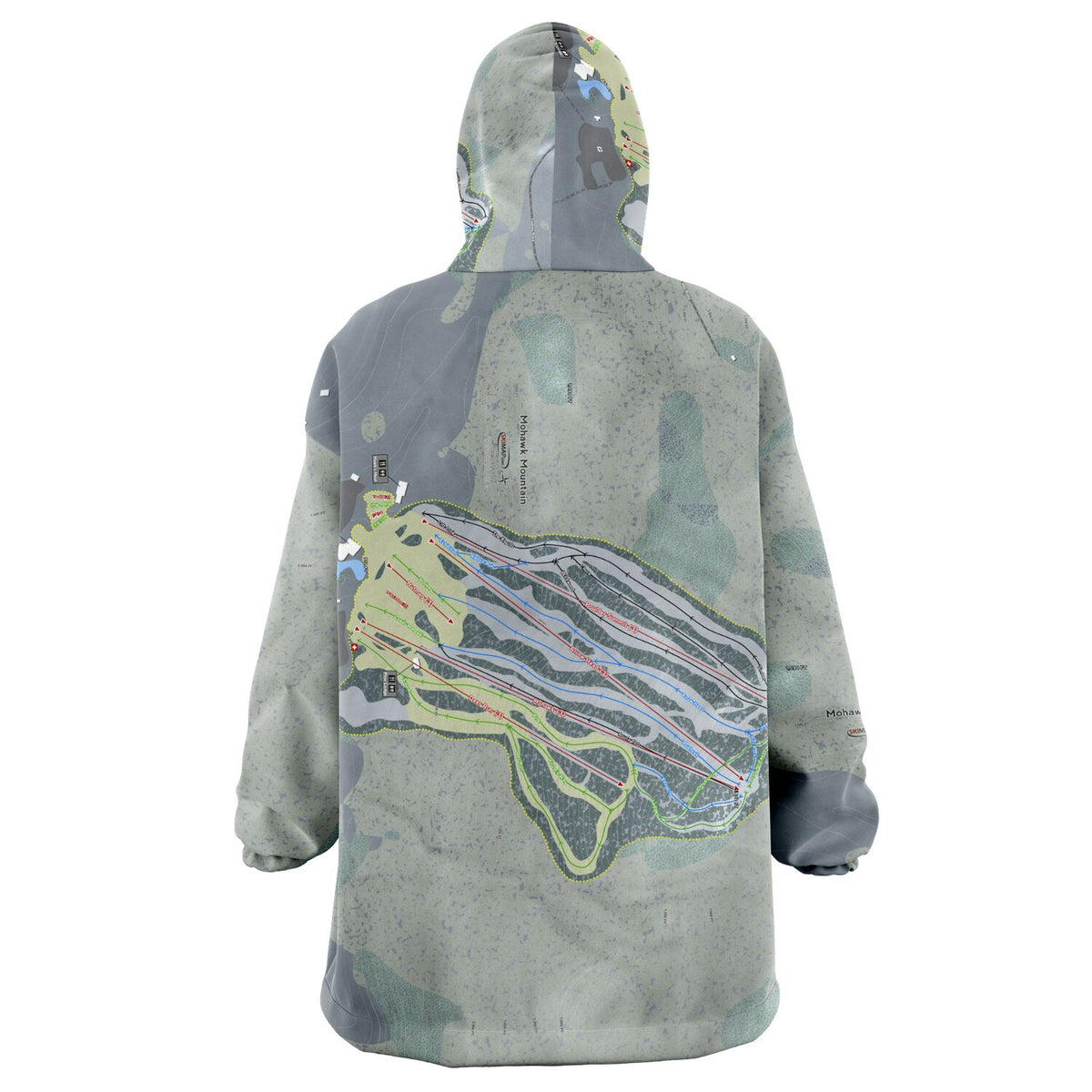 Mohawk Mountain, Connecticut Ski Trail Map - Snug Hoodie