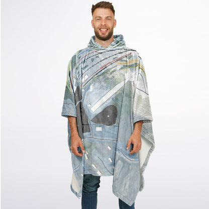 Pine Mountain, Michigan Ski Resort Map Flannel Blanket Poncho