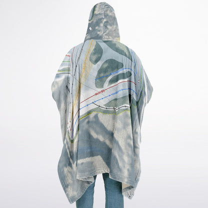 Swiss Valley, Michigan Ski Resort Map Flannel Blanket Poncho