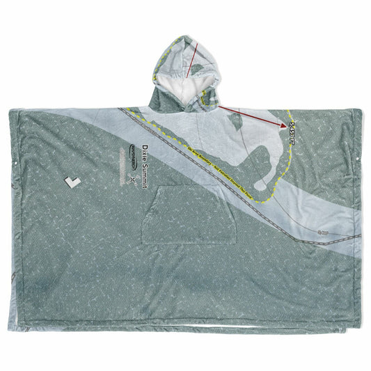 Dixie Summit, Oregon Ski Resort Map Flannel Blanket Poncho