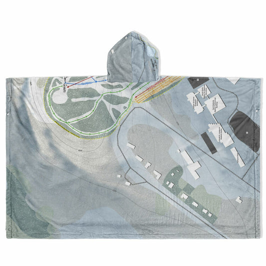 Mt Zion, Michigan Ski Resort Map Flannel Blanket Poncho
