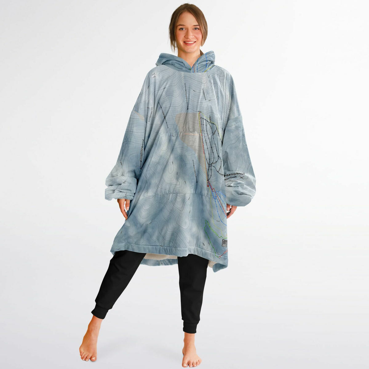 Manganui, New Zealand Ski Trail Map - Snug Hoodie