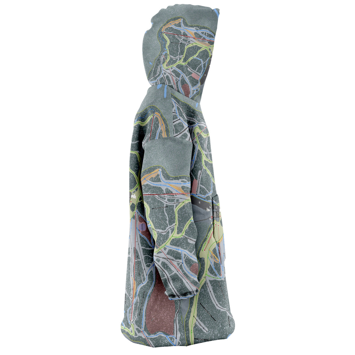 Cypress Mountain, British Columbia Ski Trail Map Snug Hoodie