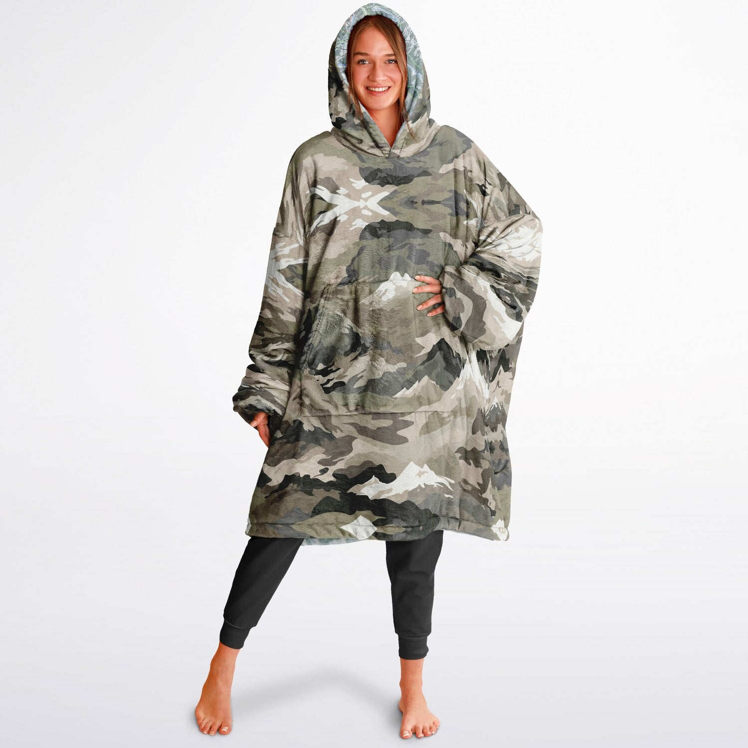 Ski Resort Map Reversible Snug Hoodie.