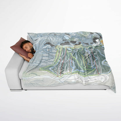 Camelback Mountain, Pennsylvania Ski Resort Map Flannel Blanket Poncho