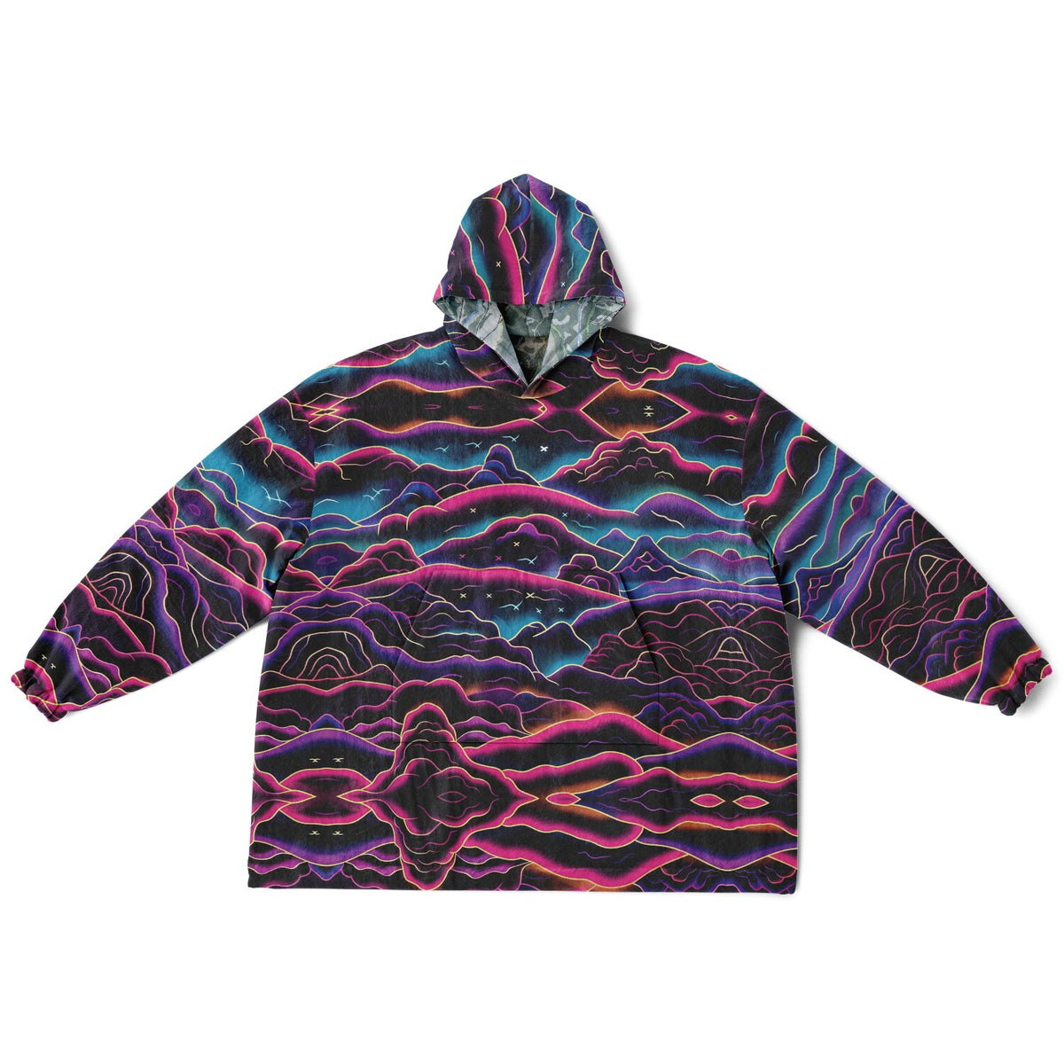 Powder Mountain, Utah Ski Resort Map Reversible Snug Hoodie