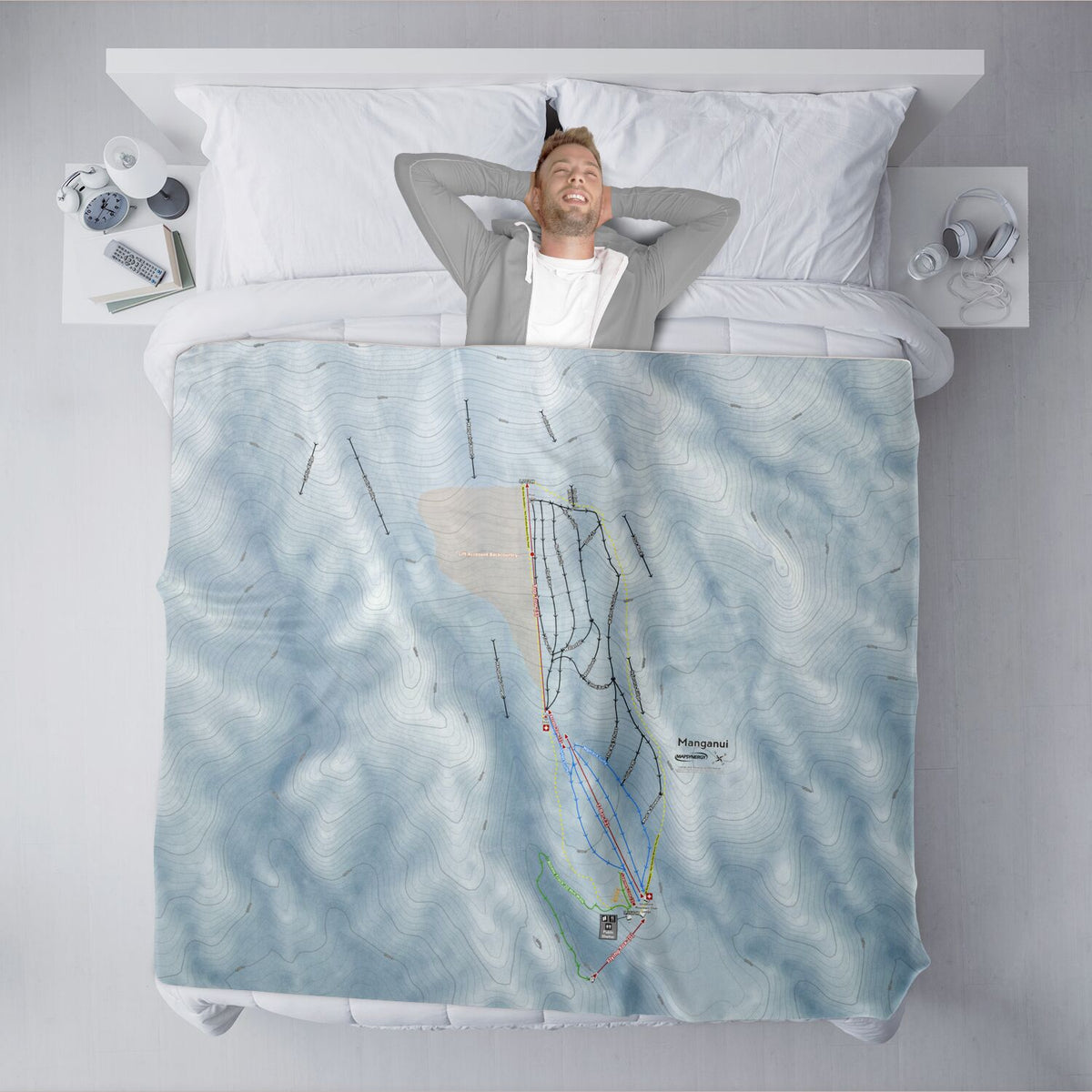 Manganui, New Zealand Ski Resort Map XL Blanket
