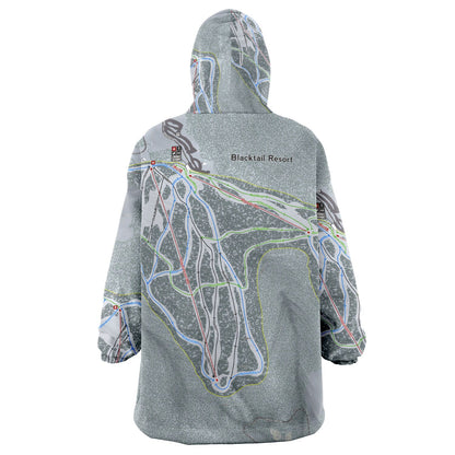 Blacktail, Montana Ski Trail Map - Snug Hoodie - Powderaddicts