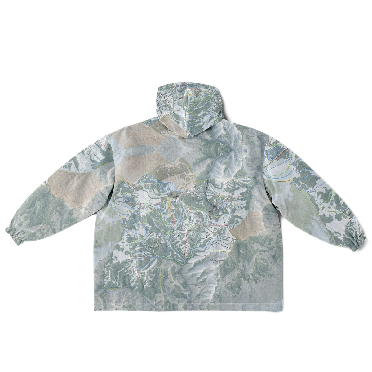 Powder Mountain, Utah Ski Resort Map Reversible Snug Hoodie