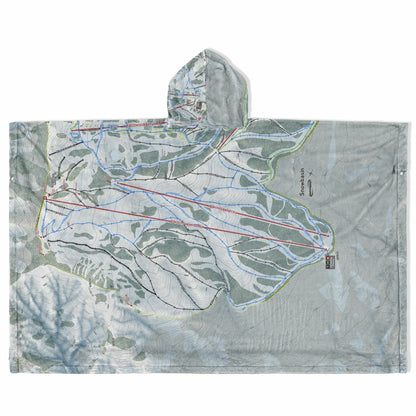 Snowbasin, Utah Ski Resort Map Flannel Blanket Poncho