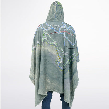 Wildcat Mountain, New Hampshire Ski Resort Map Flannel Blanket Poncho
