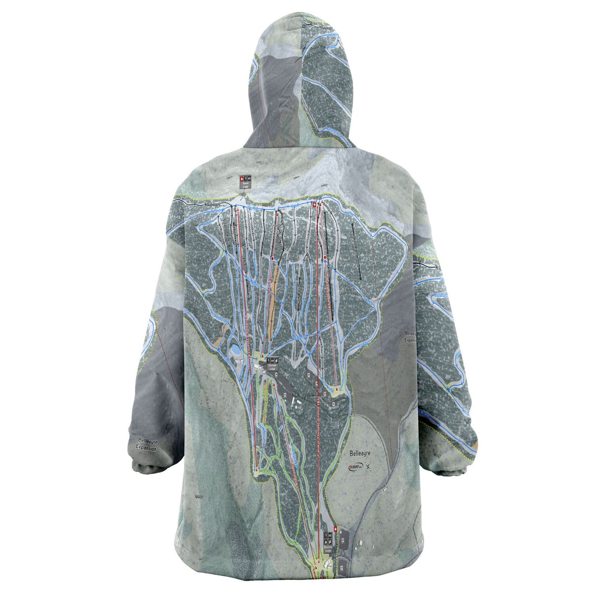 Belleayre Resort, New York Ski Trail Map Snug Hoodie
