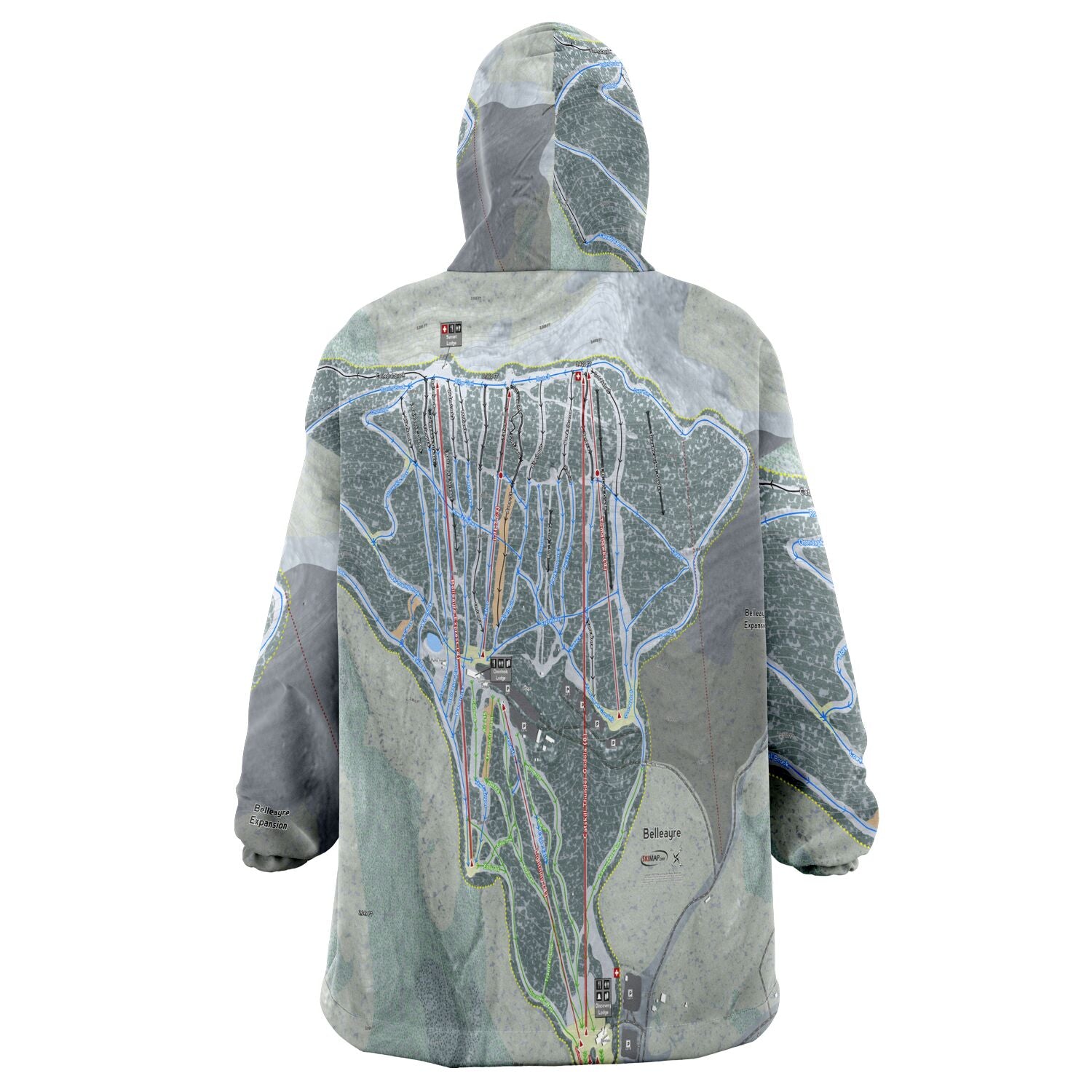 Belleayre Resort, New York Ski Trail Map Snug Hoodie