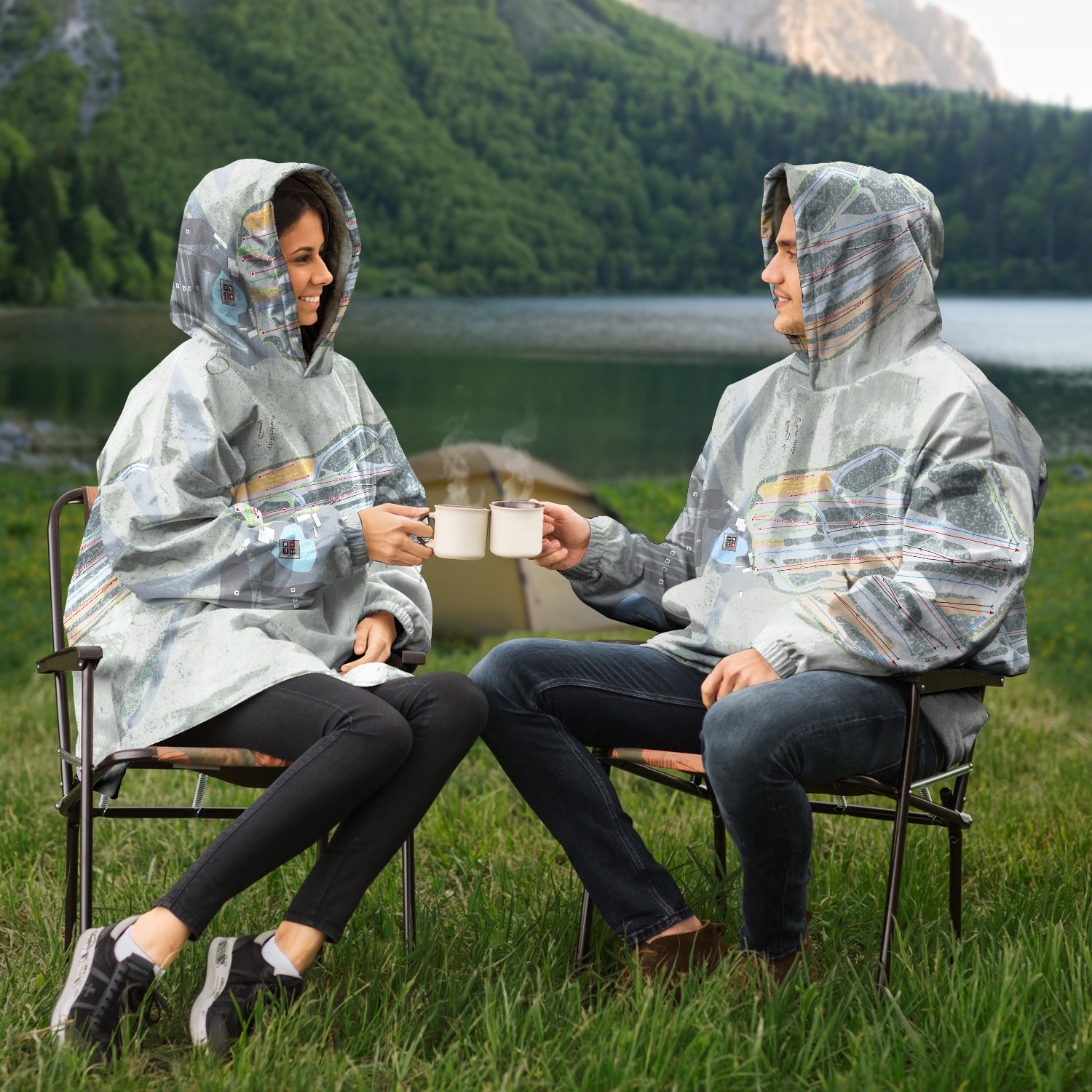 Powder Ridge, Connecticut Ski Trail Map - Snug Hoodie
