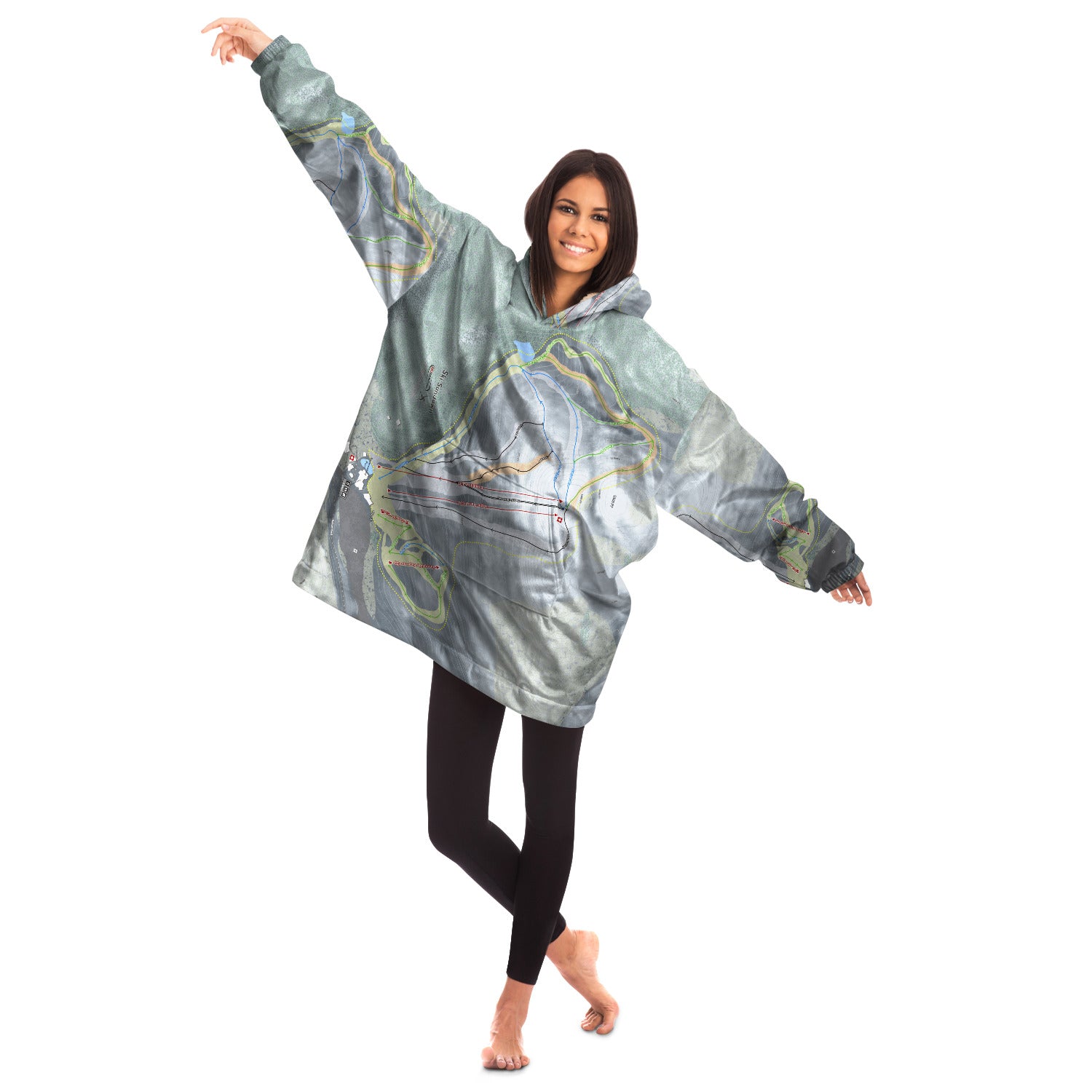 Ski Sundown, Connecticut Ski Trail Map - Snug Hoodie