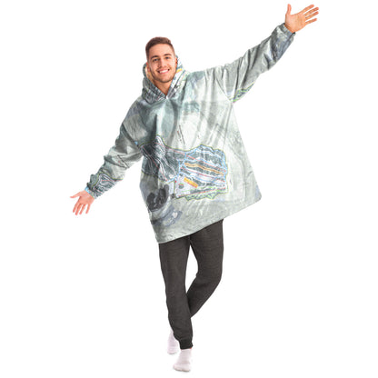 Montage Mountain, Pennsylvania Ski Trail Map Snug Hoodie