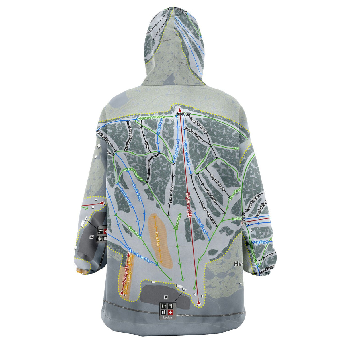 Hesperus, Colorado Ski Trail Map - Snug Hoodie