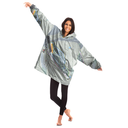 Mt Pleasant, Pennsylvania Ski Trail Map Snug Hoodie