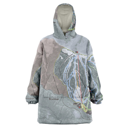 Brundage Mountain, Idaho Ski Trail Map - Snug Hoodie